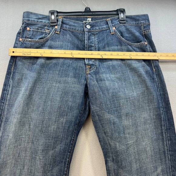 7 For All Mankind Men's Relaxed Fit Jeans Size 40 Button Fly Medium Denim Wash - Picture 15 of 16